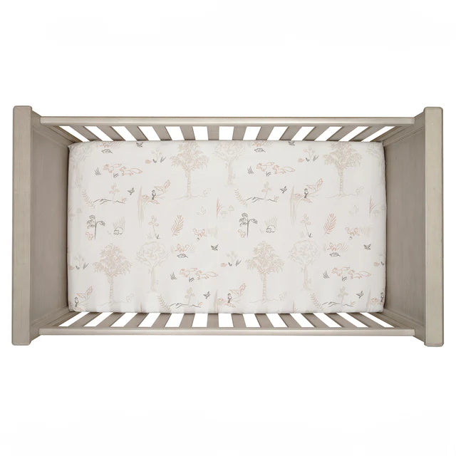 Lambs & Ivy Treetop Fox Woodland Breathable Cotton Fitted Crib/Toddler Sheet- Bambi Baby