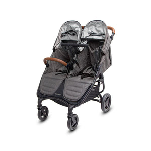 Charcoal Valco Snap Duo Trend Double Stroller with Universal Car Seat Adapters - Front View | Bambi Baby