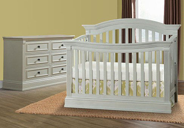 Stella Baby Trinity 2 Piece Nursery Set in Belgium Cream - Crib & Double Dresser- Bambi Baby