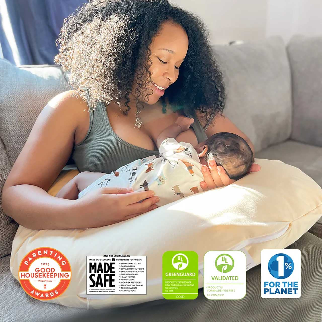 Naturepedic Nursing Pillow Waterproof Cover - Natural- Bambi Baby