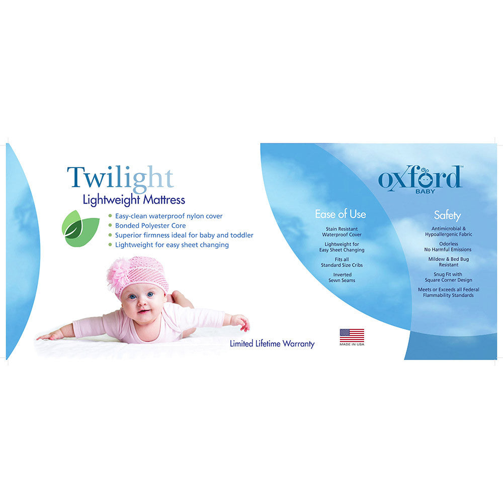 Oxford Twilight Lightweight Crib & Toddler Mattress- Bambi Baby