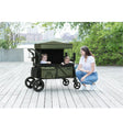 Jeep Deluxe Wrangler Wagon Stroller - Black With Olive Green (2182) - Bambi Baby