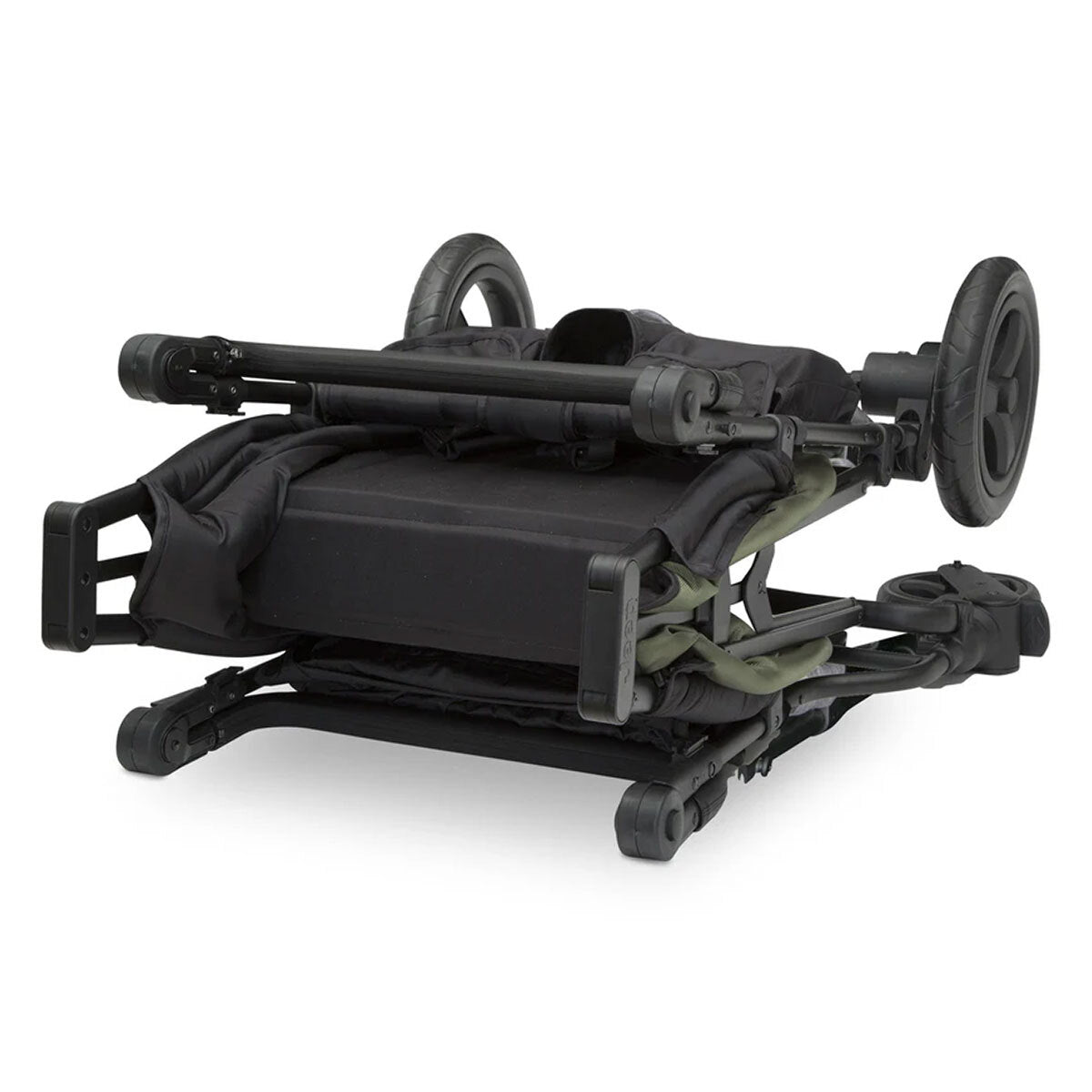 Jeep Deluxe Wrangler Wagon Stroller - Black With Olive Green (2182)- Bambi Baby