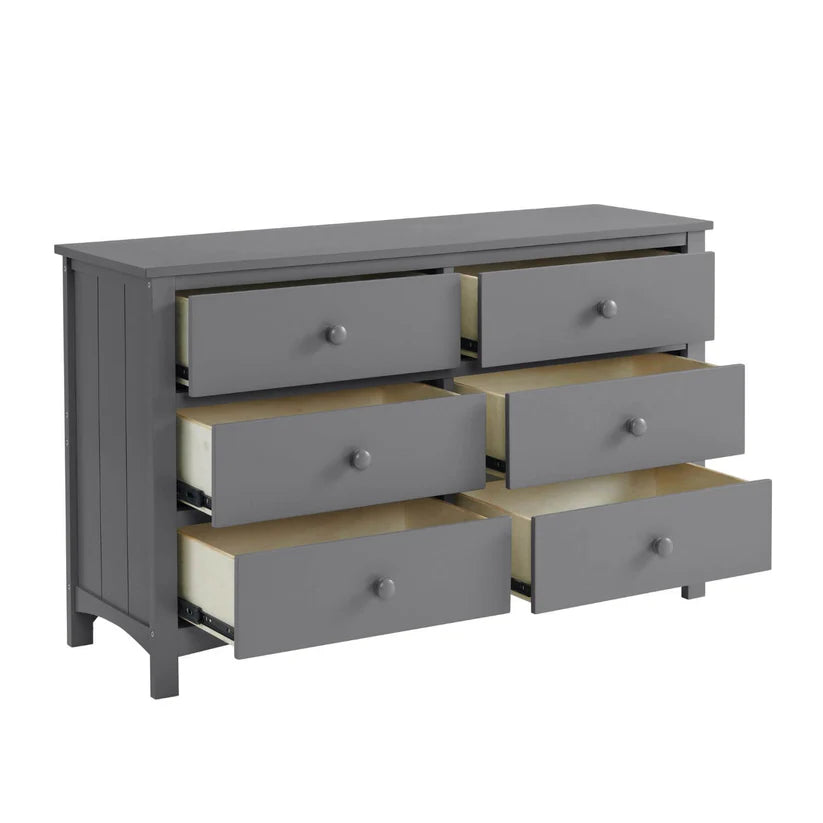 Oxford Baby Universal 6 Drawer RTA Dresser in Dove Gray- Bambi Baby