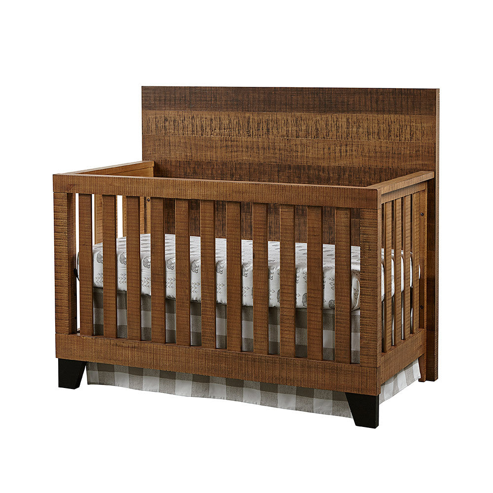Juego de habitación infantil Westwood Urban Rustic de 2 piezas: 6 puertas y cuna convertible en color trigo cepillado- Bambi Baby