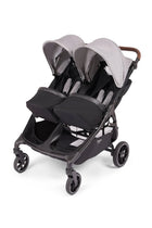 Steel Grey Double Stroller Fully Reclined Seats - 3/4 Front View | Bambi Baby