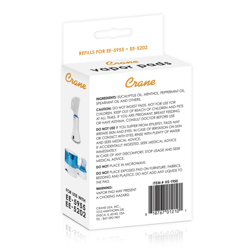 Crane Universal Vapor Pads – Menthol Eucalyptus- Bambi Baby