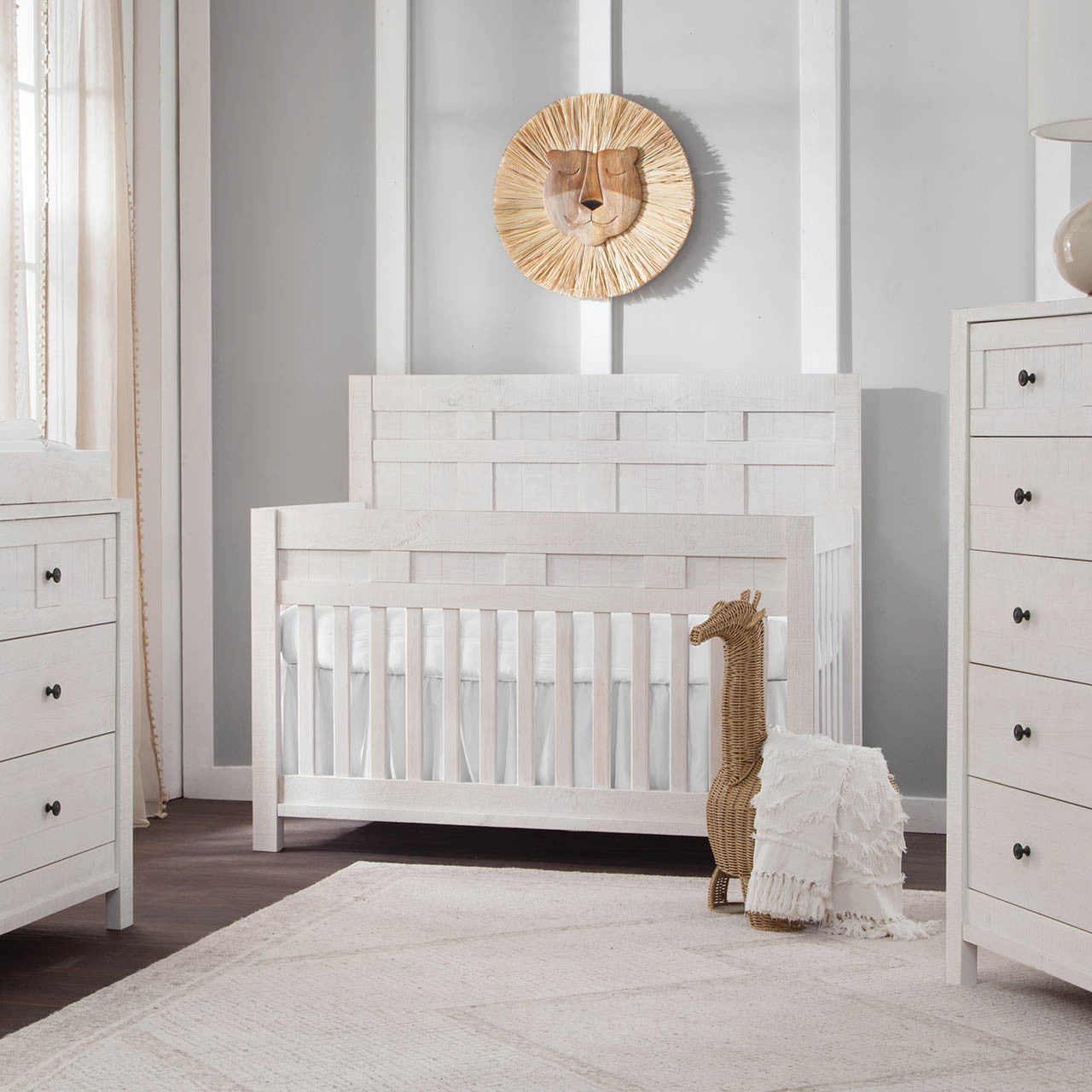 Bella Vita Anzio Crib in White Wash- Bambi Baby