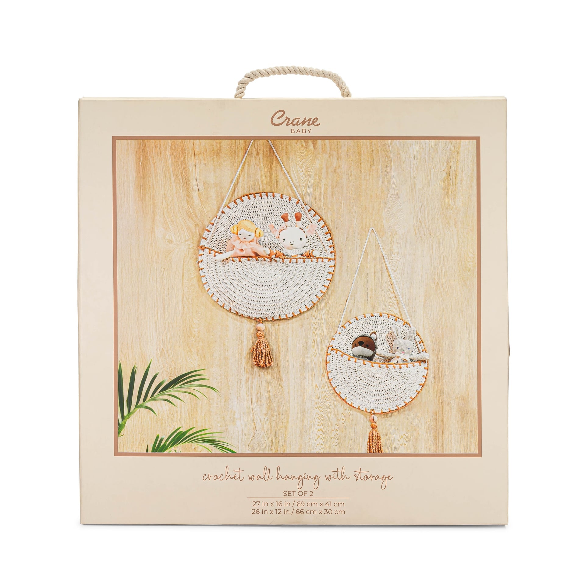 Crane Baby Violet Crochet Wall Hanging Storage (Set of 2)- Bambi Baby