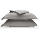 Pebble Grey Organic Cotton Percale Duvet Cover Set - Stacked View | Bambi Baby