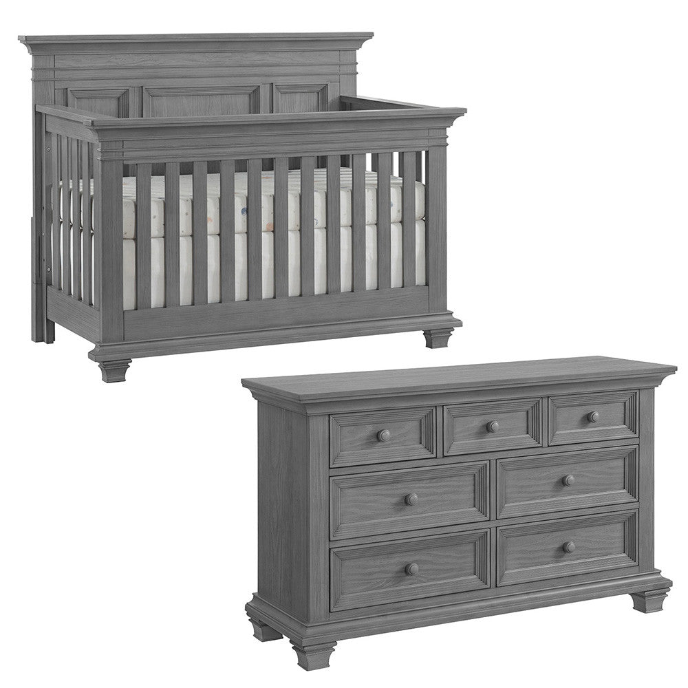 Oxford Baby Weston 2 Piece Nursery Set - Convertible Crib + & 7 Drawer Bambi Baby Oxford Baby Weston 2 Piece Nursery Set - Convertible Crib + & 7 Drawer Bambi Baby