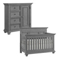 Oxford Baby Weston 2 Piece Nursery Set - Convertible Crib + & Chifferobe in Dusk Gray - Bambi Baby
