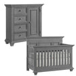 Oxford Baby Weston 2 Piece Nursery Set - Convertible Crib + & Chifferobe in Dusk Gray - Bambi Baby