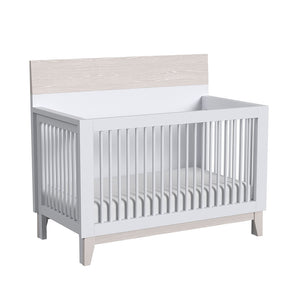 Ash Linen Westwood Rowan Convertible Crib - Side View | Bambi Baby