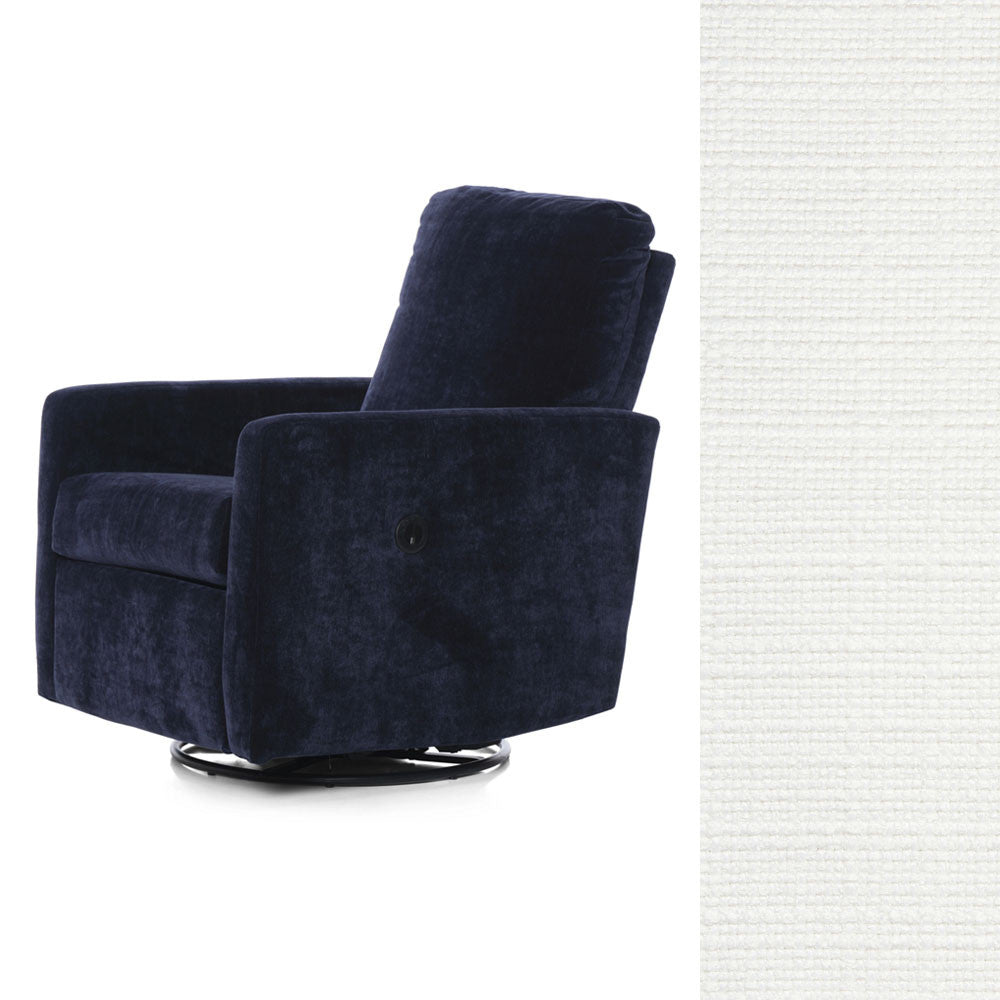 Oilo Drew Glider w/ Power & USB in Woven White- Bambi Baby