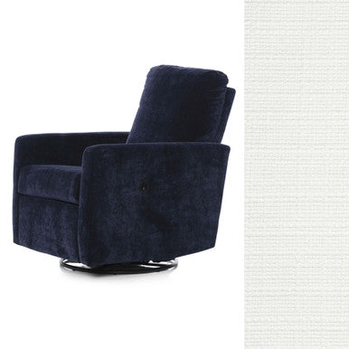 Oilo Drew Glider w/ Power & USB in Woven White- Bambi Baby