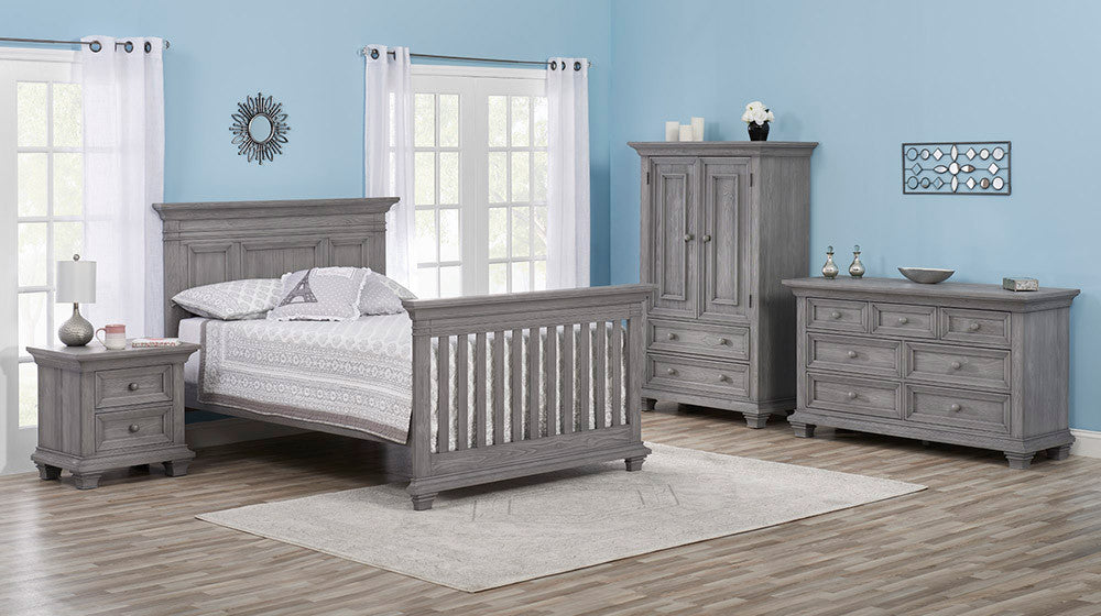 Oxford Baby Westport Collection Full Bed Conversion Kit in Dusk Gray- Bambi Baby